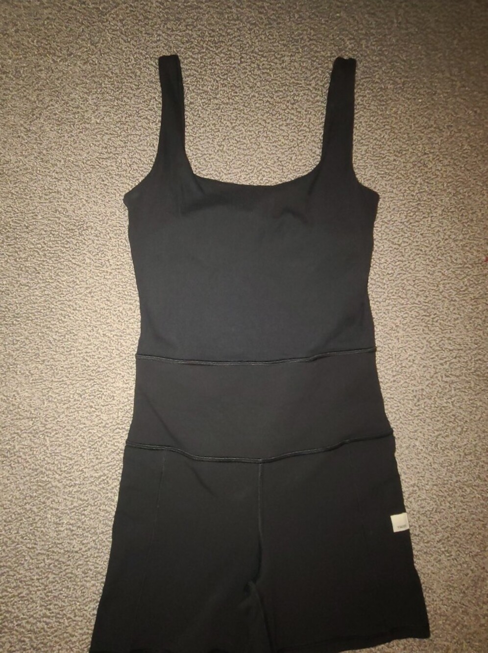 Vuori Black Seam-Panel Sculpting Tank Bodysuit